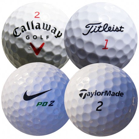 Mix značek golfových míčků (Callaway, Titleist, Nike, TaylorMade) - 50 kusů